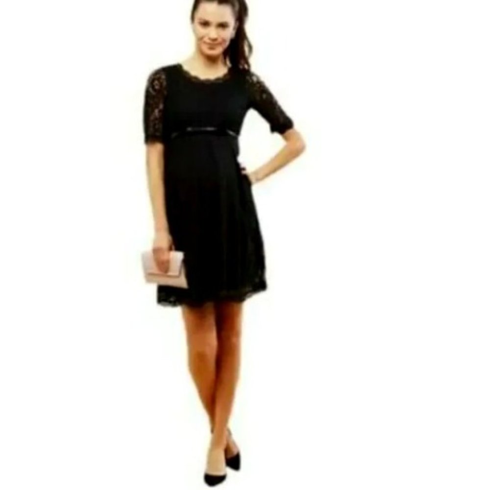 ⭐HOST PICK 11/9/22⭐-Black lace maternity dress